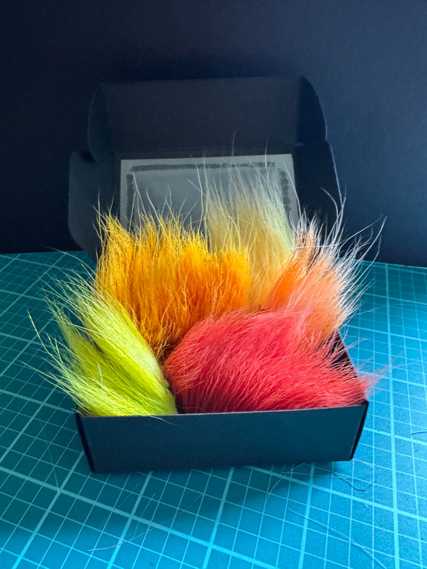 Caribou hide fur sample box