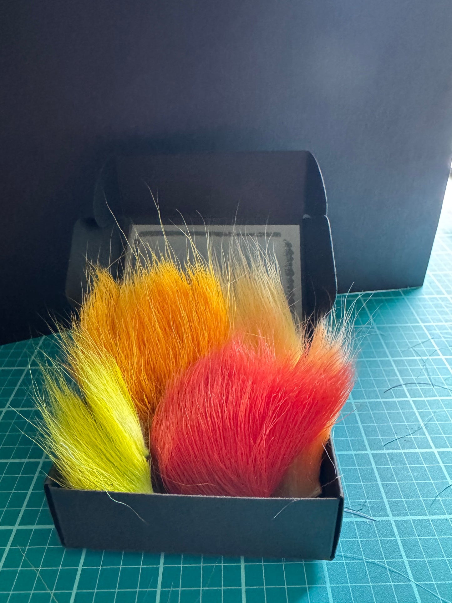 Caribou hide fur sample box