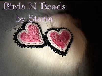 Caribou fur beaded earrings