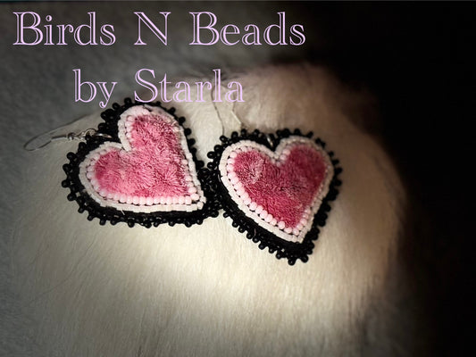 Caribou fur beaded earrings