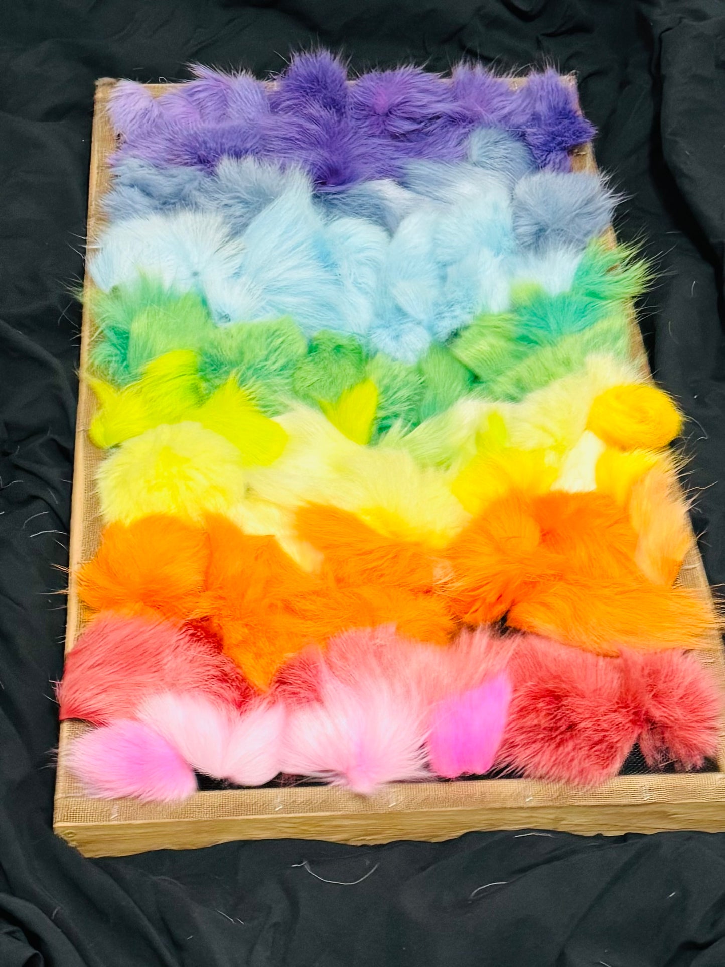 Caribou hide fur sample box
