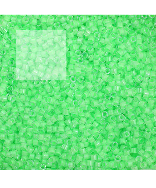 MIYUKI DELICA 11/0 5.2G VIAL LIGHT GREEN LUMINOUS NEON COLOR