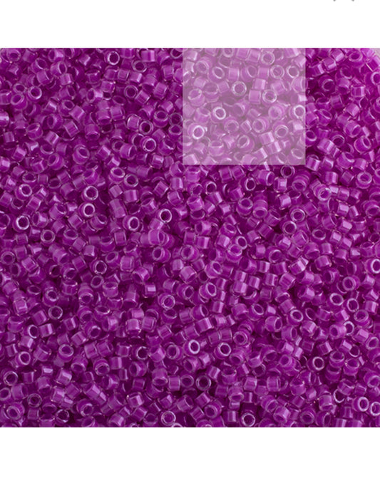 MIYUKI DELICA 11/0 5.2G VIAL PLUM CRAZY LUMINOUS NEON COLOR