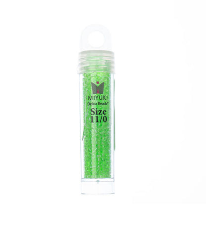 MIYUKI DELICA 11/0 5.2G VIAL LIGHT GREEN LUMINOUS NEON COLOR