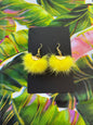 Real Fur Pom pom earrings 14k or 925 silver